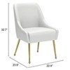 Zuo Maxine Dining Chair White & Gold - 3 of 4