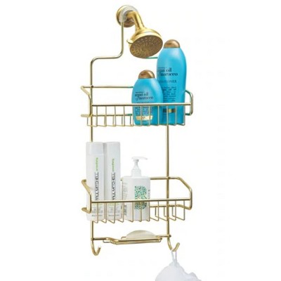 Smartpeas 23.5'' X 12'' Stainless Steel 2x Hanging Shower Caddy With  Adhesive Hooks - White : Target