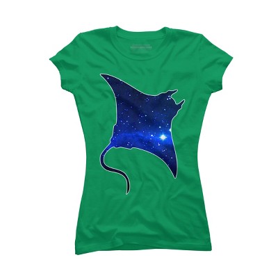 Junior's Design By Humans Space Manta Ray By Shrenk T-Shirt