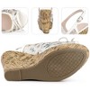 Perphy Women's Platform Heels Lace Bow Decor Slingback Wedge Sandals - 3 of 3