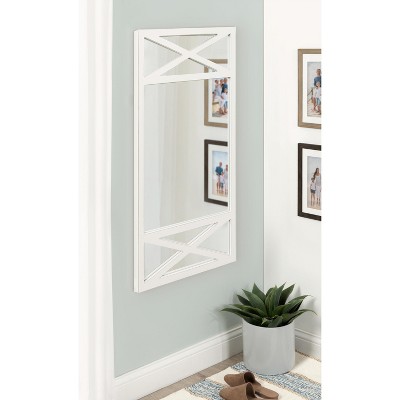 White Farmhouse Full Length Rectangular Bathroom Vanity Mirror