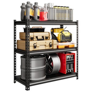 Cast Iron and Carbon Steel Metal Storage Rack - Heavy Duty, Single Layer, 350KG Load Capacity, Steel Shelving, Durable Construction - 1 of 3