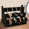 3-Tier Velvet Jewelry Stand with Removable Bracelet Holder for Watches and Jewelry Display,Black - 3 of 4