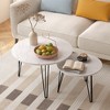 27.56'' Round Nesting Coffee Table Set of 2, Circular Nesting End Table Set, Round Wooden Tabletop - 3 of 4