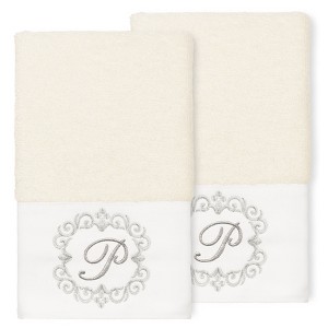 Linum Home Textiles 100% Turkish Cotton MONICA 2PC Embellished Hand Towel Set - 1 of 1