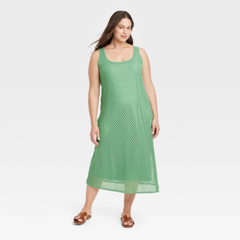 Women's Crochet Tank Midi Dress - Ava & Viv™, 1 of 5
