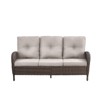 Gymojoy Outdoor 3-Seat Sofa PE Wicker Sofa Patio Sofa Couch - 3 of 4