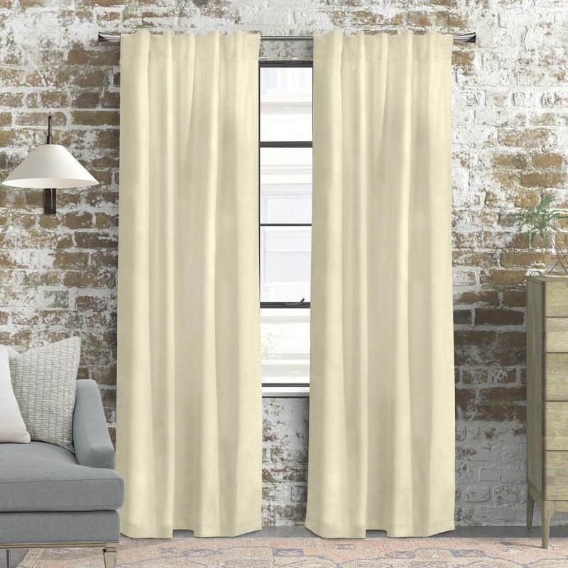 Thermalogic Weathermate Topsions Room Darkening Provides Daytime and Nighttime Privacy Curtain Panel Pair Each 40" x 63" Natural, 1 of 6