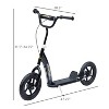 Kick Scooter for Kids 5–12 with Adjustable Handlebar, Big Wheels & Rear Brake – Black - 3 of 4