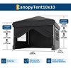 10x10ft Pop Up Canopy Tent with 4 Waterproof Sidewalls,Portable Outdoor Tent for Camping, Backyard - 2 of 4