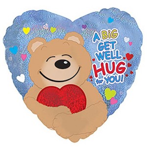Send Warm Wishes with LOONBALLOON: 17-Inch Get Well Hug Dazzeloon Balloons - 1 of 1