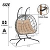 Vynxaria Double Egg Chair with Stand, Wicker Rattan Hanging Swing Chair, Indoor Outdoor Use,UV Resistant Cushions,600 lbs Capacity for Patio,Balcony - 3 of 4