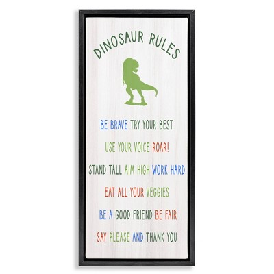 Stupell Industries Dinosaur Rules Kids List, 15" x 31"