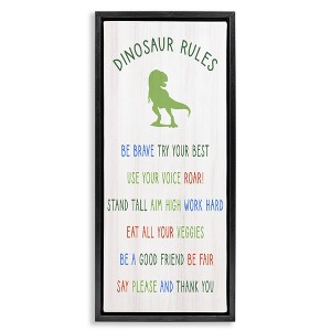 Stupell Industries Dinosaur Rules Kids List, 15" x 31" - 1 of 4
