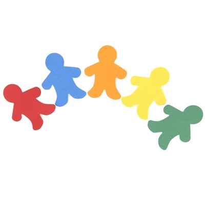Hygloss Mini 2" People, Card Stock, 12 Assorted Colors, Pack of 100, Case of 6