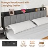 Bed Frame with a Functional Storage Headboard, Industrial Full Platform Bed with 2 Large Drawers - 4 of 4