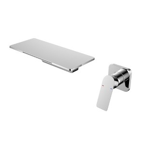 ChicFurnit Bathroom Sink Faucet Waterfall Design Wall Mount for Space Saving Style, Silver, 16.42"*11.65"*5.67" - 1 of 4