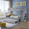 Racxily Twin Over Full Stairway Bunk Bed with Trundle, Gray/Cream - 2 of 4
