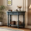 36" Slim Vintage Console Table with Curved Corners,Entryway Table with Drawer & Open Shelf for Hallway,Living Room-Baofuwish - 2 of 4