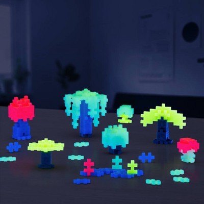 Plus-Plus 240 Piece Glow-in-the-Dark Multi-Color Building Blocks Tube