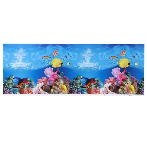 Unique Bargains 32.28x11.81 Aquarium Background Poster Double-sided  Aquarium Fish Tank Background Decorative Sticker 1 Pc