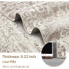 Washable Area Rugs for Living Room, Soft Vintage Damask Distressed Bedroom Rug Foldable Low Pile Indoor Floor Carpet, Boho Non-Slip Throw Rugs - 4 of 4