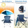 LakeForest"Foldable Beach Chair with Detachable Umbrella, Adjustable Armrests, Cup Holder & Carry Bag"Black&Red - 2 of 4