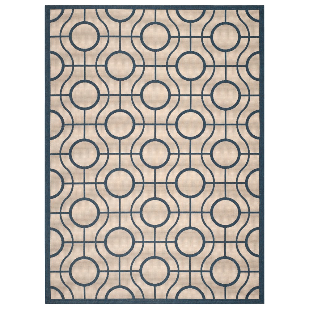  Rectangle Simeon Outdoor Rug Beige/Navy