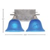 Toltec Lighting Uptowne 2 - Light Vanity in  Aged Silver with 7" Blue Italian Shade - 2 of 2