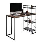Lavish Home All-in-One Industrial Computer Desk with Shelves, Brown/Black
