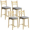 Bar Stools Set of 2/4, 26 Inch Upholstered Bar Stools with Back, Thick Cushion, Counter Height Bar Stairs for Kitchen Island Apartment - 2 of 4