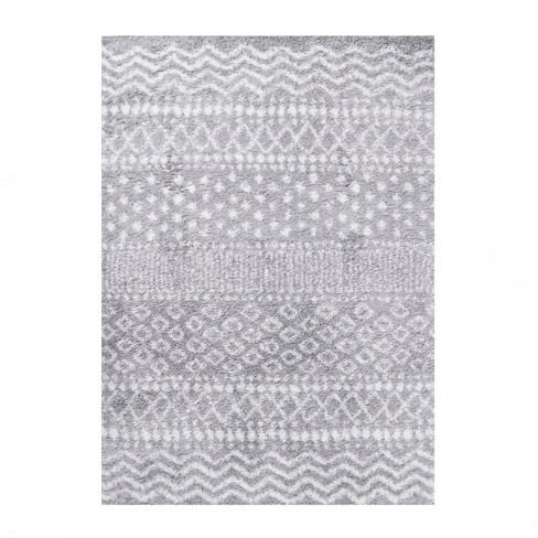 Blue Nile Mills Modern Lattice Indoor/ Outdoor Area Rug, 6' x 9', Grey, Gray