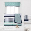 Bacati - Noah Mint Navy 6 pc Crib Bedding Set with Long Rail Guard Cover - 3 of 4