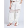 ELOQUII Women's Plus Size Balloon Pant With Lace And Tie Hem - 3 of 4