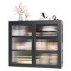 Double Glass Door Wall Cabinet With Detachable Shelves - 4 of 4