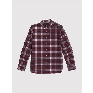 Tommy Hilfiger Mens Brushed Plaid Button Up Shirt, Red, XX-Large - 1 of 2