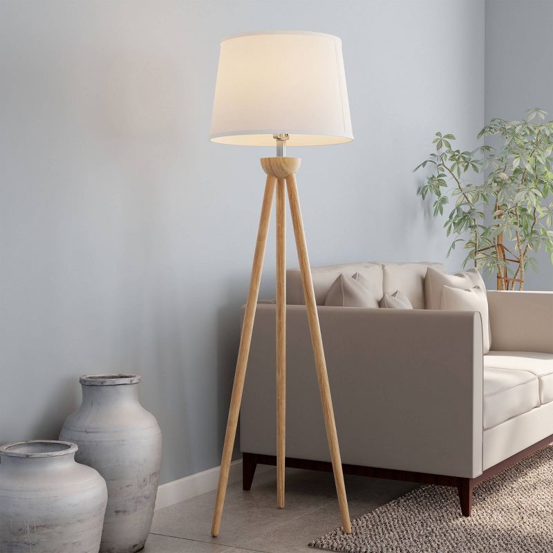 Tripod Floor Lamp (Includes LED Light Bulb) - Modern Wood, 2 of 5
