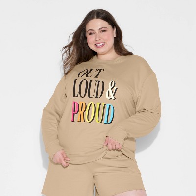 Pride Adult 'Out Loud & Proud' Sweatshirt - Beige
