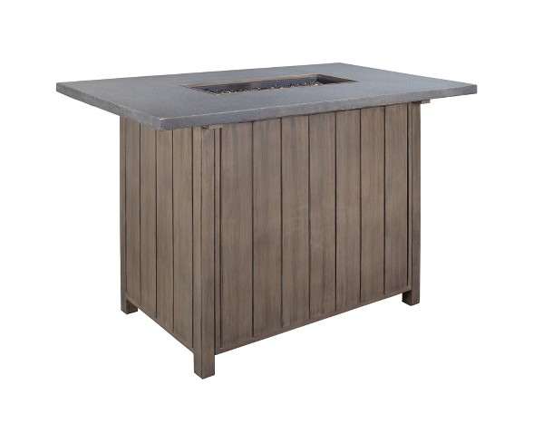 Rectangle Fire Table - Beige  - Outdoor by Ashley