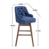 Zeus & Ruta 39.76 in. Counter Height 360 Degree Swivel Bar Stools Set of 2 with Footrest - 2 of 4