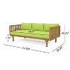 2 Pieces Patio Furniture Sets With 67.5" Length 3 Seater Green Sofa And 31.5" Round Acacia Wood Table - 3 of 4