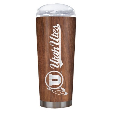 NCAA Utah Utes 18oz Woodgrain Stainless Steel Roadie Tumbler