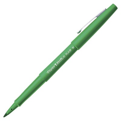  Paper Mate Flair Felt Tip Pens, Medium Point, Green, pk of 12 