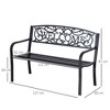 MOEPISY 50 inch Outdoor Metal Welcome Bench, Garden Bench With Slatted Seat - 2 of 4