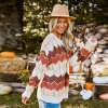 Women's Boho Chic Chevron Knit Sweater Trendy Fall Fashion Top - Cupshe - 2 of 4