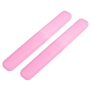 Unique Bargains Lightweight Plastic Travel Toothbrush Case 7.48"x1.06" 2 Pcs - 1 of 4