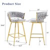 Kumasinova Swivel Bar Stools Set of 2/4,Linen Counter Height Bar Chairs with MetalLegs,Adjustable Foot Pads,Bar Chair for Kitchen Island,Cafe,Home Bar - 3 of 4