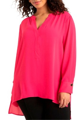 ELOQUII Women's Plus Size Mandarin Collar Tunic