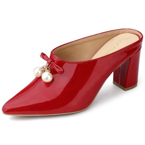 Red on sale pointed mules