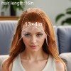 Unique Bargains Women's Straight Long Hair Wig 13x4in 180 Real Human Hair Yellow Brown 1 Pc - 4 of 4